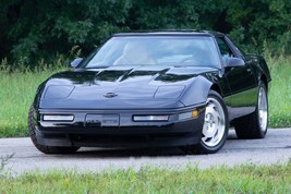 1996 Chevrolet Corvette black front qtr | 24x36 inch POSTER | classic car - £17.56 GBP