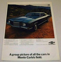 1969 Print Ad The 1970 Chevrolet Monte Carlo 2-Door Chevy Group Picture - £10.93 GBP