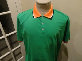 BOLD GREEN New without Tags Feina Polyester Polo Shirt Fits Adult XL Exc... - $23.71