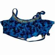 Victoria&#39;s Secret PINK Bikini Top Blue Watercolor Size Small - $15.47