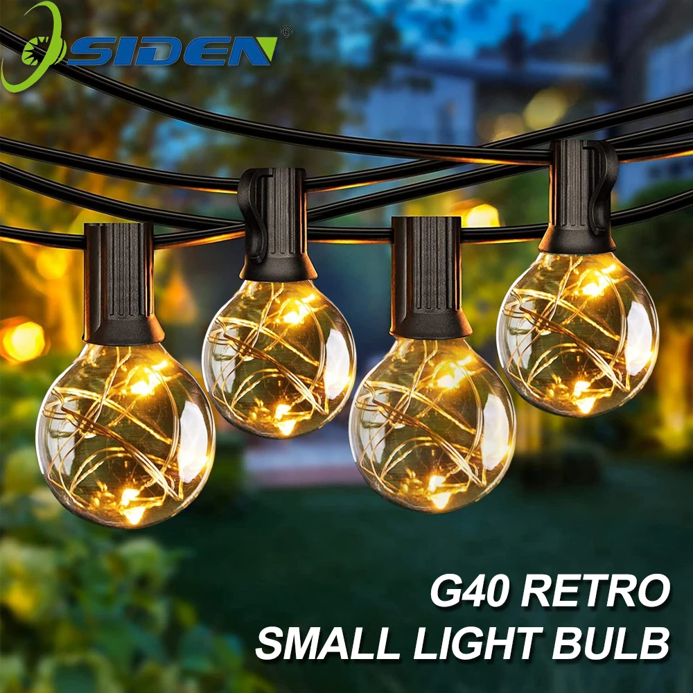 String light g40 led globe party garland string light warm white 25 clear vintage bulbs thumb200