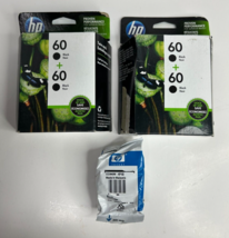 HP 60 Black Ink Cartridges, 5 PACK - Genuine/Original Sealed but EXPIRE ... - $21.73