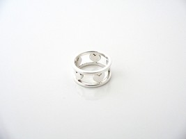 Tiffany &amp; Co Silver Heart Bar Ring Band Sz 5.75 Rare Gift Love Statement - £212.38 GBP