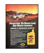 1986 Pennzoil Motor Oil Vintage Print Ad Dodge Ram Rally Truck Desert Wa... - £8.53 GBP