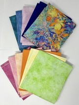 Multicolored Fabrics - 10 Fat Quarters &amp; 1 1/4 Yard Floral Print NEW - $28.49