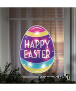 HAPPY EASTER SHIMMER LIGHTED EGG WINDOW SILHOUETTE (a) - £71.21 GBP
