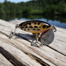 VINTAGE Fred Arbogast Metal LIP Jitterbug Lure Frog Cream Black - $27.28