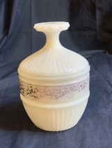 Vintage Milk Glass Trinket Jar Powder Jar with Lid 5.5&quot; Tall - $18.95
