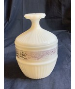 Vintage Milk Glass Trinket Jar Powder Jar with Lid 5.5&quot; Tall - £15.12 GBP