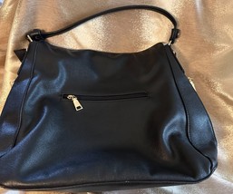 Realer Hobo Purse Shoulder Bag Handbag Large Black Gold Tone Hardware Zi... - $280.07 MXN