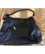 Realer Hobo Purse Shoulder Bag Handbag Large Black Gold Tone Hardware Zi... - $14.99