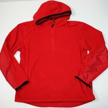 Tommy Hilfiger Men&#39;s 1/4 Zip Red Microfleece Hoodie with Kangaroo Pocket size L - £7.98 GBP