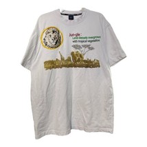 212 NYC Mens White Cotton Embroidered Lion Jungle T Shirt Size Large - $9.89