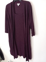 DB Established 1962 Sweater Dress Cardigan Flaps Burgundy Knit Size 18 S... - £23.67 GBP