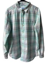 Columbia Shirt Size L Mens Plaid Coastal Blue Plaid Long Sleeved  Button Up - $15.01