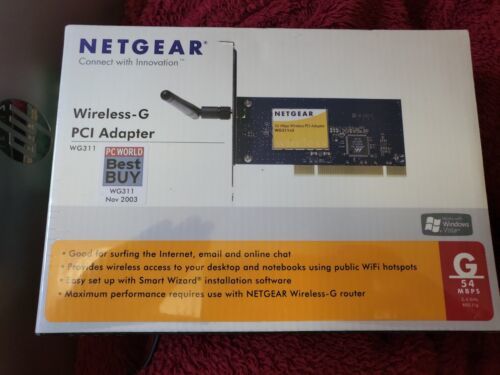 Netgear Wireless G PCI Wi-Fi Adapter 54Mbps WG311NA Brand New Wrapped - £10.81 GBP