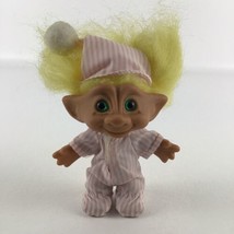 Dam Treasure Troll 5&quot; Doll Figure Bedtime Pajamas PJs Yellow Hair Vintag... - $29.65