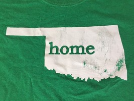 Oklahoma Home State Distressed Bright Green Blend Short Sleeve T Shirt L... - £15.61 GBP