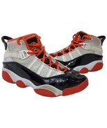 Nike Jordan 6 Rings Kids Shoes Size 2Y Youth White/Team Orange Black DV1... - $49.50