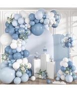 Dusty Blue Balloon Arch Kit – Light Blue, White &amp; Pearl Garland for Parties - $38.99
