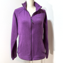 Columbia Fleece Jacket Women&#39;s Size M Full Zip Up Mock Neck Purple - $29.09