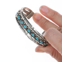 6 3/8&quot; 1950&#39;s Bell Trading post Navajo silver and turquoise bracelet - £273.02 GBP
