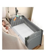 JOYMOR Folding Bedside Bassinet Co-Sleeper, Baby Bassinet with Toy Wheel... - £131.36 GBP