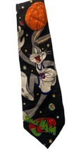 Vintage Space Jam 1996 Warner Bros Looney Tunes Squad Tie Bugs Bunny 100... - $20.53