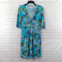 Lilly Pulitzer Blayney Dress Women XS Blue Floral Ruffle Let’s Get Ginky Pockets - £31.44 GBP