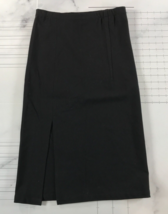 Calvin Tran Skirt Womens Black Straight Mid Calf Length Front Slit Cotton - £54.26 GBP