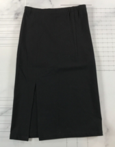 Calvin Tran Skirt Womens Black Straight Mid Calf Length Front Slit Cotton - $69.29