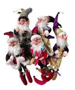 Set Of 5 Whimsical Elves Gnomes Ornaments Tall Christmas Figures Holiday... - $2,164.72 MXN