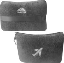 Bluehills Travel Blanket Pillow In Mini Soft Case Premium Plush, Grey Gray M01. - £35.16 GBP