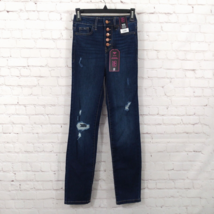 No Boundaries Jeans Juniors 1 Button Fly Distressed High Rise Skinny Str... - $19.99