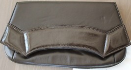 Ranhee Joo Brown Olive Leather Clio slip-in Handle Clutch - $159.64