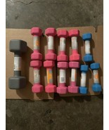 Cap dumbell bundle. 10,3,2 weights. lot of 12 - £77.82 GBP