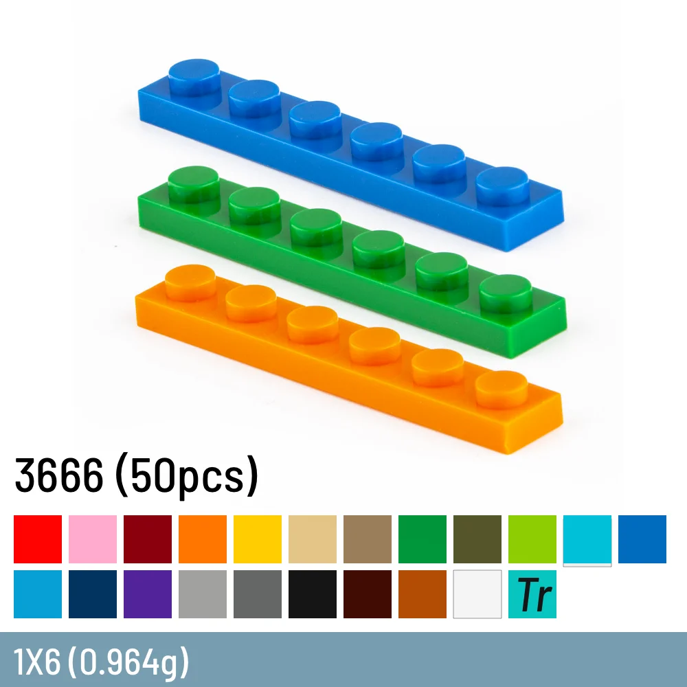 50 Pcs / Lot DIY Building Blocks Size Compatible With 3666 Brick Plastic Thin - £15.36 GBP+