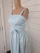 60s Blue Formal Gown Party Dress Sequin Princess Sleeveless Long Vintage AS IS - £34.41 GBP