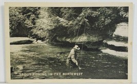 Trout Fishing in the Northwest 1943 Pvt Joe Lambert Ft Lewis WA Postcard O14 - £7.90 GBP
