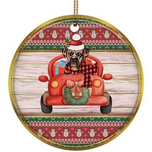 hdhshop24 Funny Boxer Dog Ride Car Ornament Gift Pine Tree Decor Hanging, Boxers - £15.25 GBP