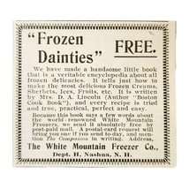 Frozen Dainties 1897 Advertisement Victorian White Mountain Freezer Co A... - $19.99