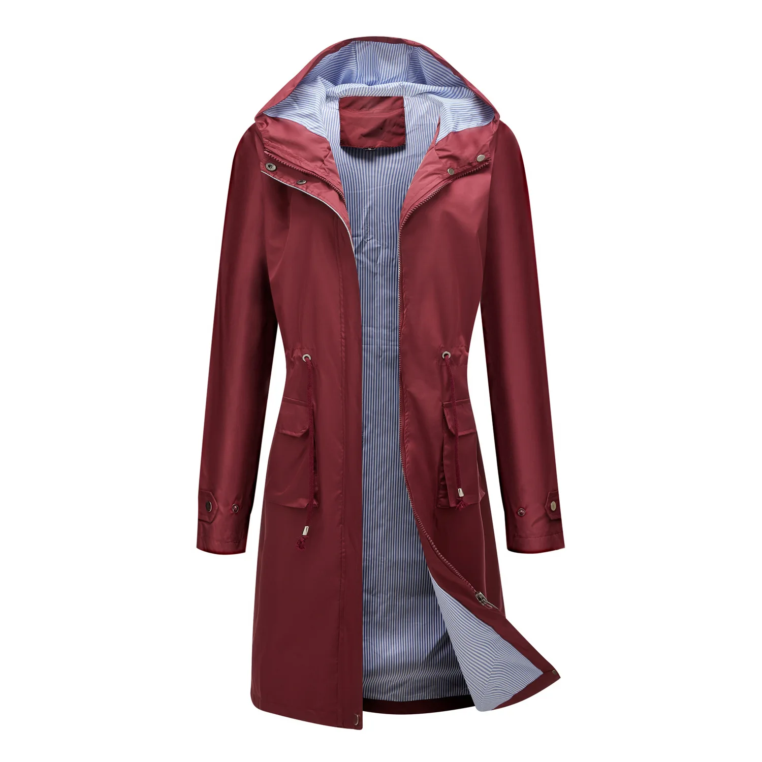 Elegant Long Sleeve Loose Trench  Autumn Winter Solid Color Zip Up Sweet Korean  - £231.83 GBP