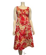 Coldwater Creek Women&#39;s Sleeveless Dress Orange Floral Size Petite 6 - $28.49