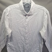 Alfani Regular-Fit Men&#39;s Gray/Silver Button-Down Shirt Sz Medium - £9.20 GBP