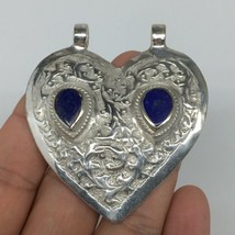 1pc,2.4&quot;x2.1&quot;x0.4&quot;,Turkmen Pendant Lapis Lazuli Heart Shape Statement,TN667 - £9.58 GBP