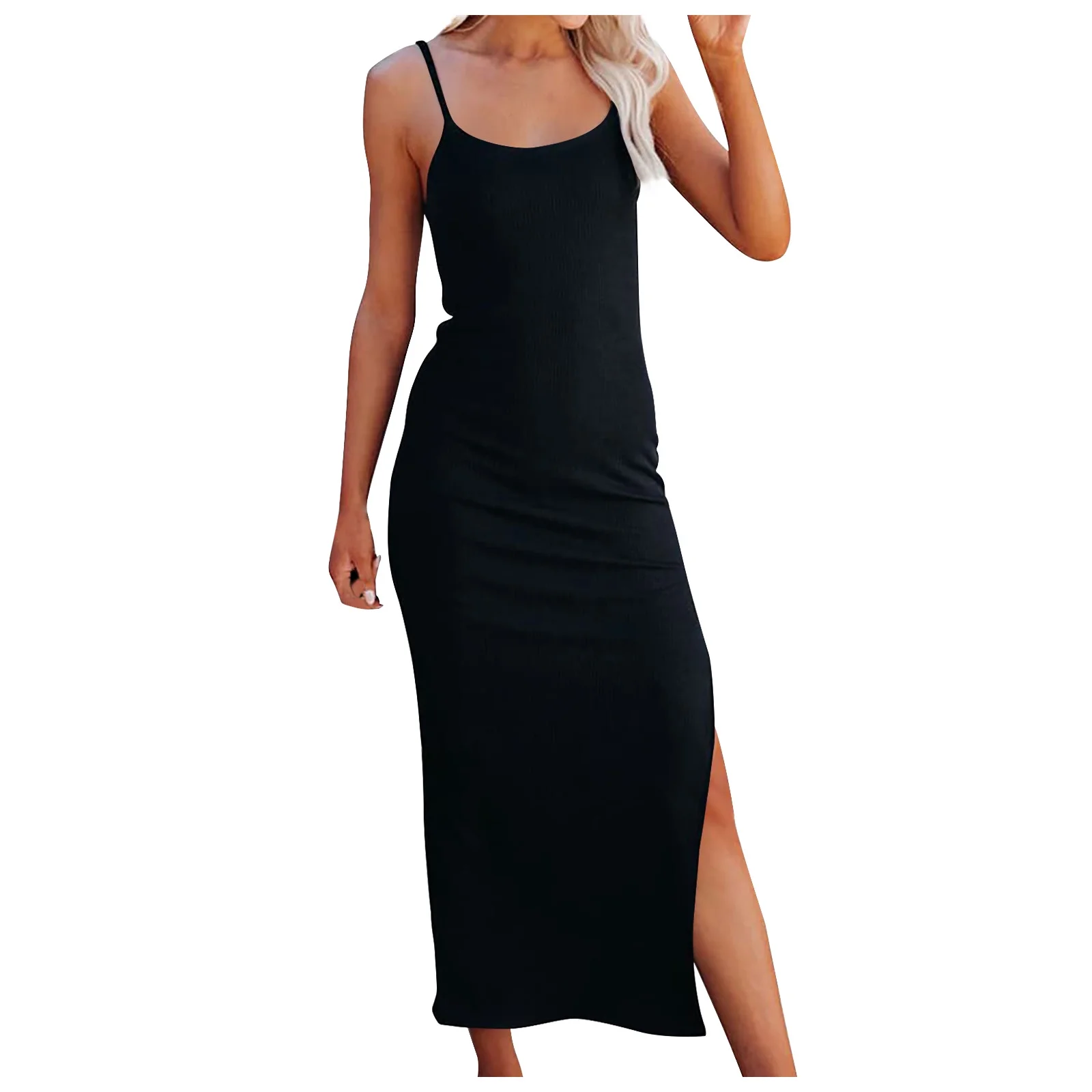 TMOYZQ Women&#39;s Summer Spaghetti Strap Bodycon Maxi Dress Sleeveless Cami... - $13.00