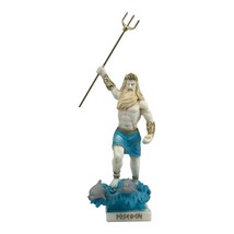 Poseidon Greek God of the Sea Neptune Statue Sculpture Figurine Painted 9 in - £36.75 GBP
