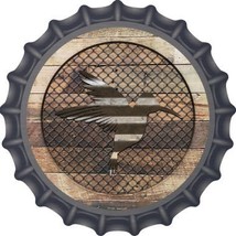 Corrugated Hummingbird on Wood Novelty Metal Bottle Cap BC-1025 - £17.54 GBP