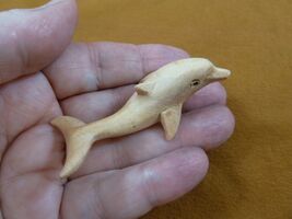 Q201-12 little small baby Dolphin calf Satinwood WOOD wooden FIGURINE do... - €10,09 EUR