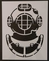 Reusable Navy Dive Helmet Stencil 8.5&quot; x 11&quot; - Custom Maritime Design fo... - $14.69